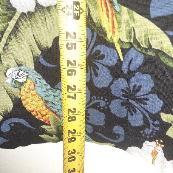 Hawaii Hawaiian Shirt Mens Size L Floral Parrot Made In Hawaii Button Up Aloha - Picture 8 of 8